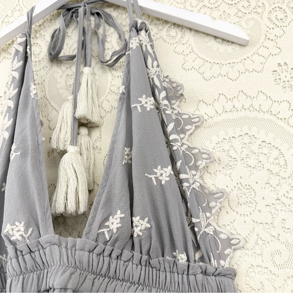 LoveShackFancy Isabel Dress in Dusty Sage Summer Garden - Picture 3 of 16